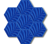 Cobalt Blue Ceramic with Hexagonal Leaf Pattern (15x17 cm)